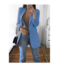 Load image into Gallery viewer, Long Blazers Women Ladies Femme Mujer Dames Casual Office White Black Blue Red Yellow Pink Orange Plus Size Oversized Blazer