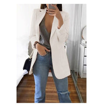Load image into Gallery viewer, Long Blazers Women Ladies Femme Mujer Dames Casual Office White Black Blue Red Yellow Pink Orange Plus Size Oversized Blazer