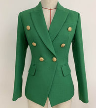 Load image into Gallery viewer, HIGH QUALITY New Fashion 2020 Baroque Designer Blazer Jacket Women's Silver Lion Buttons Double Breasted Blazer Outerwear