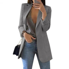 Load image into Gallery viewer, 2020 women blazer Solid Office Ladies Plaid Blazer Long Sleeve Loose Houndstooth Suit Coat Jacket Women blazers женские костюмы