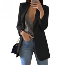 Load image into Gallery viewer, 2020 women blazer Solid Office Ladies Plaid Blazer Long Sleeve Loose Houndstooth Suit Coat Jacket Women blazers женские костюмы