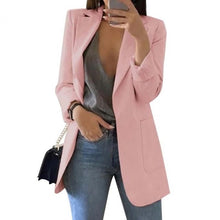 Load image into Gallery viewer, 2020 women blazer Solid Office Ladies Plaid Blazer Long Sleeve Loose Houndstooth Suit Coat Jacket Women blazers женские костюмы
