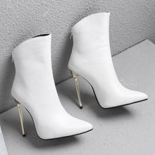 Load image into Gallery viewer, Size 34-48 Sexy Shoe 12cm High Heel Women Black Sexy Point Toe Ankle Boots Autumn Dress Shoes
