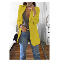 Load image into Gallery viewer, Long Blazers Women Ladies Femme Mujer Dames Casual Office White Black Blue Red Yellow Pink Orange Plus Size Oversized Blazer
