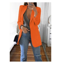 Load image into Gallery viewer, Long Blazers Women Ladies Femme Mujer Dames Casual Office White Black Blue Red Yellow Pink Orange Plus Size Oversized Blazer
