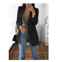Load image into Gallery viewer, Long Blazers Women Ladies Femme Mujer Dames Casual Office White Black Blue Red Yellow Pink Orange Plus Size Oversized Blazer
