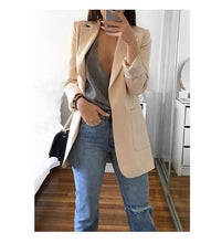 Load image into Gallery viewer, Long Blazers Women Ladies Femme Mujer Dames Casual Office White Black Blue Red Yellow Pink Orange Plus Size Oversized Blazer
