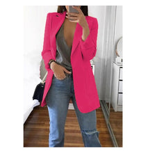 Load image into Gallery viewer, Long Blazers Women Ladies Femme Mujer Dames Casual Office White Black Blue Red Yellow Pink Orange Plus Size Oversized Blazer
