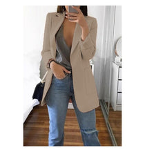 Load image into Gallery viewer, Long Blazers Women Ladies Femme Mujer Dames Casual Office White Black Blue Red Yellow Pink Orange Plus Size Oversized Blazer
