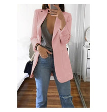 Load image into Gallery viewer, Long Blazers Women Ladies Femme Mujer Dames Casual Office White Black Blue Red Yellow Pink Orange Plus Size Oversized Blazer

