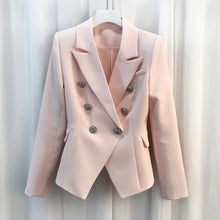 Load image into Gallery viewer, HIGH QUALITY New Fashion 2020 Baroque Designer Blazer Jacket Women's Silver Lion Buttons Double Breasted Blazer Outerwear
