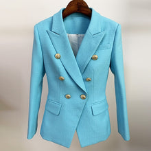 Load image into Gallery viewer, HIGH QUALITY New Fashion 2020 Baroque Designer Blazer Jacket Women's Silver Lion Buttons Double Breasted Blazer Outerwear
