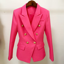 Load image into Gallery viewer, HIGH QUALITY New Fashion 2020 Baroque Designer Blazer Jacket Women's Silver Lion Buttons Double Breasted Blazer Outerwear
