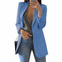 Load image into Gallery viewer, 2020 women blazer Solid Office Ladies Plaid Blazer Long Sleeve Loose Houndstooth Suit Coat Jacket Women blazers  женские костюмы
