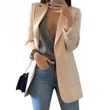 Load image into Gallery viewer, 2020 women blazer Solid Office Ladies Plaid Blazer Long Sleeve Loose Houndstooth Suit Coat Jacket Women blazers  женские костюмы
