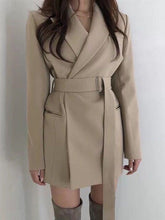 Load image into Gallery viewer, 2020 Spring Autumn Winter Women's Blazers Sashes Jackets Notched Outerwear England Style Solid Cardigan Tops
