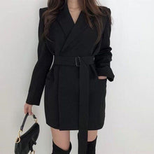 Load image into Gallery viewer, 2020 Spring Autumn Winter Women's Blazers Sashes Jackets Notched Outerwear England Style Solid Cardigan Tops
