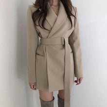 Load image into Gallery viewer, 2020 Spring Autumn Winter Women's Blazers Sashes Jackets Notched Outerwear England Style Solid Cardigan Tops
